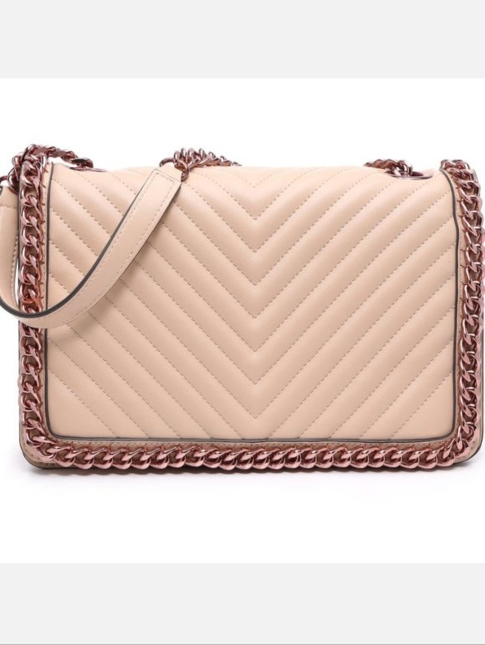ALDO Greenwald Crossbody Bag - Quilted Chevron in Beige/Nude - NWT